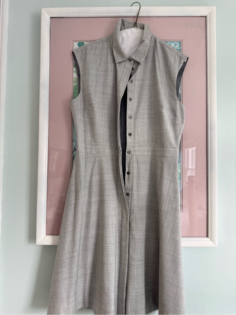 J. Crew Sleeveless Grey Plaid Shirt Dress